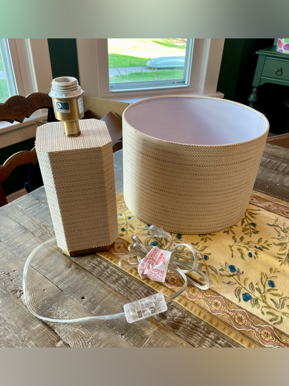 Anthropologie Haisley Bleached Raffia Table Lamp NEW ( MSRP $363) - Picture 9 of 10